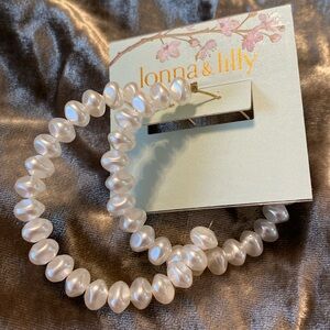 Lonna & Lilly earrings. Cute faux pearl hoops